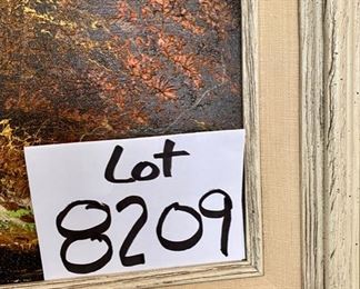 Lot 8209. $195.00. Original Oil Painting by Joe Shell, Indiana Woodland Artist. 19" W x 23" T Cool Frame!