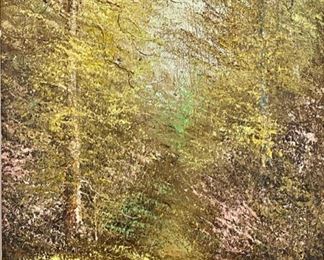 Lot 8210. $195.00 Original Oil painting by Joe Shell in a cool barn wood frame. 19" W x 22" T