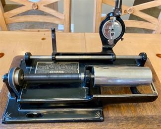 Lot 8216A $425.00.Pre-sold Edison Home Phonograph Combination Type Model D, serial # 341949. Thomas A. Edison et al at Orange, NJ + Suitcase of Cylinder Records and Set of Collector Books about Cylinder Records from 1877-1929