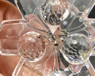 Lot 8236. $75.00. 2 Swarovski Crystal Figurines, a 2" butterfly and a floral cake stand (2 1/8" across)