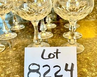 Lot 8224. $40.00 each lot of 6 glasses. Six Schott Zwiesel Champagne or Tall Sherbet Glasses. Schott-Zwiesel crystal is sold at fine stores like Williams-Sonoma, Giftware Boutiques, Macy's, etc.