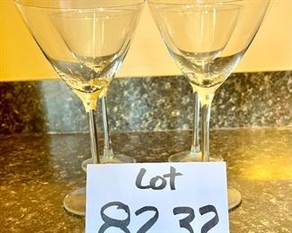 Lot 8232. $20.00. 4 Martini glasses that are the perfect size for a great cocktail!