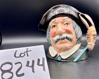 Lot 8244. $40.00 Royal Doulton & Co. Toby Mug "Sancho Pança" servant of Don Quixote. Model #6456 approx, 7" tall - Copyright 1956. 7" x 7"