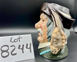 Lot 8244. $40.00 Royal Doulton & Co. Toby Mug "Sancho Pança" servant of Don Quixote. Model #6456 approx, 7" tall - Copyright 1956. 7" x 7"