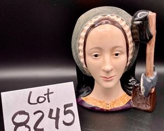 Lot 8245. $30.00. Royal Doulton & Co. "Anne Boleyn" Toby Jug, D6644 copyright 1975. 7" T x 5" W
