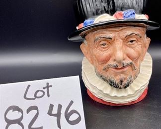Lot 8246. $30.00. Royal Doulton Toby Jug, "Beefeater" - D6206 - copyright 1926. 7" x 7"