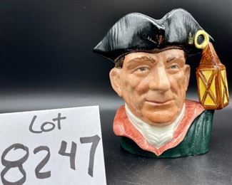 Lot 8247. $35.00. Royal Doulton Toby Mug, "Night Watchman" - D-6568 - copyright 1962. 7" x 7"