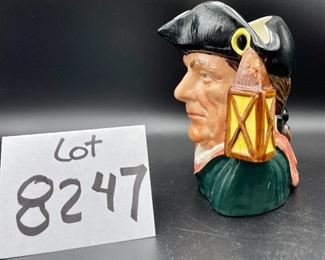 Lot 8247. $35.00. Royal Doulton Toby Mug, "Night Watchman" - D-6568 - copyright 1962. 7" x 7"