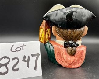 Lot 8247. $35.00. Royal Doulton Toby Mug, "Night Watchman" - D-6568 - copyright 1962. 7" x 7"