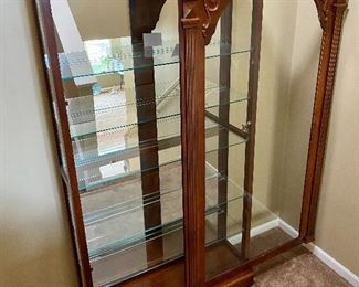 Lot 8262. $650.00. Curio Cabinet With 2-Way Sliding Door, and Glass Shelves - Beautiful Display for your Valuables and Collectibles. Manufactured by Illuminated Furniture. Made in the USA. 40"w x 12.5"d x 77.5"t