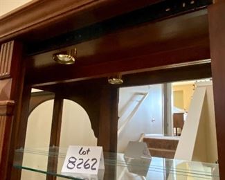 Lot 8262. $650.00. Curio Cabinet With 2-Way Sliding Door, and Glass Shelves - Beautiful Display for your Valuables and Collectibles. Manufactured by Illuminated Furniture. Made in the USA. 40"w x 12.5"d x 77.5"t
