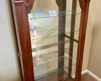 Lot 8262. $650.00. Curio Cabinet With 2-Way Sliding Door, and Glass Shelves - Beautiful Display for your Valuables and Collectibles. Manufactured by Illuminated Furniture. Made in the USA. 40"w x 12.5"d x 77.5"t