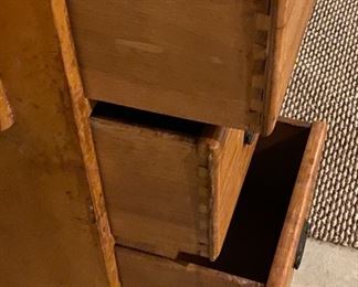 Lot 8269. $50.00 Vintage wood desk, needs love and paint!! 7 drawers and very heavy, will need help to move this piece. 46" W x 19" D x 30" T. It is very solid and HEAVY!