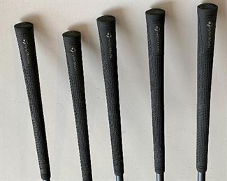 Lot 8271. $235.00. Women's Taylor-Made Miscela RH Clubs, Ultralite Graphite- Ladies Flex 7 (Irons- 7, 8, 9, P, S) & (Woods 1, 3, 4, 5, 7), Odyssey "White Hot" 2-ball blade putter. Excellent condition, Head covers may be available but aren't shown. What a deal!