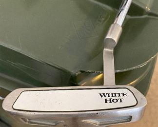 Lot 8271. $235.00. Women's Taylor-Made Miscela RH Clubs, Ultralite Graphite- Ladies Flex 7 (Irons- 7, 8, 9, P, S) & (Woods 1, 3, 4, 5, 7), Odyssey "White Hot" 2-ball blade putter. Excellent condition, Head covers may be available but aren't shown. What a deal!