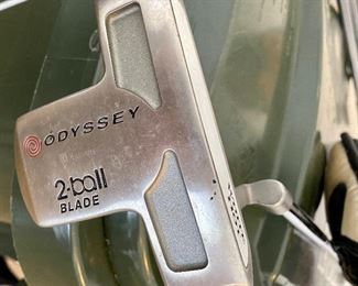 Lot 8271. $235.00. Women's Taylor-Made Miscela RH Clubs, Ultralite Graphite- Ladies Flex 7 (Irons- 7, 8, 9, P, S) & (Woods 1, 3, 4, 5, 7), Odyssey "White Hot" 2-ball blade putter. Excellent condition, Head covers may be available but aren't shown. What a deal!
