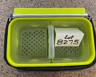 Lot 8275. $35.00. Titan Deep Freeze Zipperless Coldlok "Radiant Barrier Technology" Portable Cooler...very nice! This item has a plastic tray that sits above the bottom to keep your food dry.