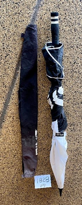 Lot 8281. $38.00. Ping Tour Golf Umbrella, Exc. Condition. Nice Cover for those wet golf outings. If you are a Ping Fan like me, this is a must have.