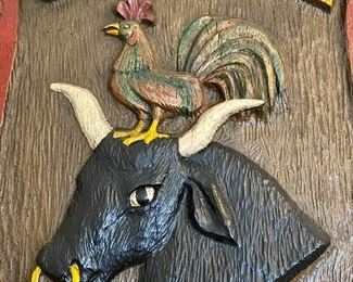 Lot 8284. $85.00 Very Cool Cock & Bull Sign, heavy duty man-made material. 28" W x 34" T perfect for the man cave and really makes a statement. This colorful expression originated in the 17th Century.