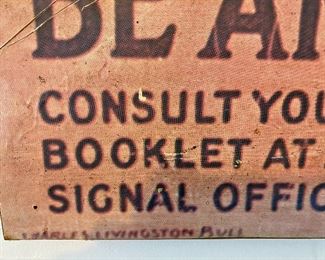 Lot 8285.$50.00 "Join the Army Air Service, Be an American Eagle!", Poster on masonite. 28.5" W x 37" T. A bit faded but makes it look more like an origjnal.