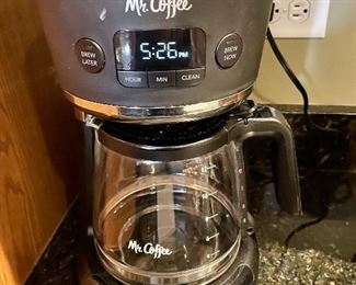 Lot 8287. $45.00 12-cup Mr. Coffee coffee brewer, super nice and clean,, Braun Coffee bean grinder, 2 Gibson Coffee Mugs, and coffee filters, incl. one gold filter.