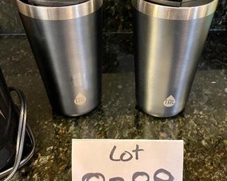 Lot 8289. $38.00. Krups Coffee/Spice Grinder, 2 like new TAL thermal 18 oz cups, a pair of shakers, 1 scoop, and a Hotjo Highwave 93030 Black Speckle Mug.