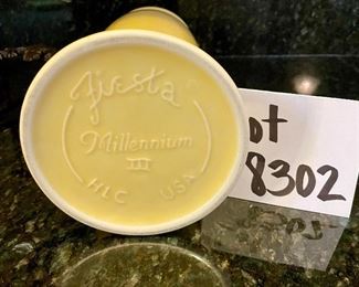 Lot 8302. $40.00 Fiesta Millenium II Vase 9.5" tall, yellow. c. 1990-2000