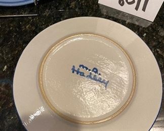 Lot 8311. $26.00. Group of 3 nice Hadley Pottery pieces. 11" Hadley Bunny plate, 9" Santa's cookie plate by Hadley and a Waechterseach Western Germany sauce pitcher.