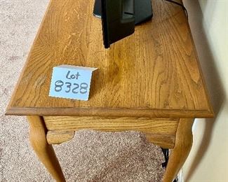 Lot 8328.$70.00 Vintage Oak Sofa Table/TV Stand (40" W x 20" D x 28.5" R) with 1 drawer