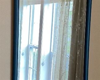 Lot 8330. $40.00 Vintage Blue Frame Mirror with eagle 15"w x 29"