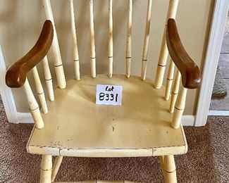 Lot 8331. $85.00. Vintage Painted Chair, yellow and eagle. In the style of Hitchcock. 22.5"W x 21"D x 34.5" T