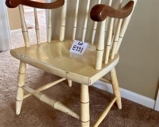 Lot 8331. $85.00. Vintage Painted Chair, yellow and eagle. In the style of Hitchcock. 22.5"W x 21"D x 34.5" T