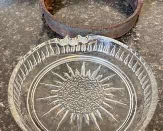 Lot 8346. $65.00 Stammtisch" German ashtray in iron holder. 11" W x 11.5" T. Stammtisch is to reserve a table for Regulars that meet at the restaurant or bar.