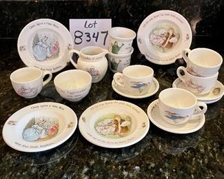 Lot 8347. $85.00 Wedgewood, Child's Tea Set, 17 pcs, Beatrix Potter Designs - Peter Rabbit and Mrs. Tiggy-Winkle