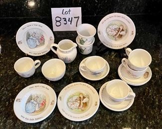 Lot 8347. $85.00 Wedgwood, Child's Tea Set, 17 pcs, Beatrix Potter Designs - Peter Rabbit and Mrs. Tiggy-Winkle