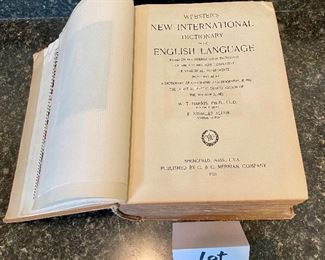 Lot 8356. $50.00 Webster's New International Dictionary, Published by G & C Merriam Company 1925. Not the pocket sized edition!!!! Recent eBay sold price. $100.00