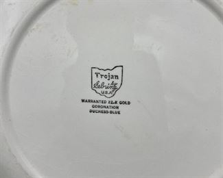 Lot 8364. $30.00. This is a lot of 5 items that while attractive and interesting, each has it's own issue that takes away from total perfection, kinda like most people!!!! 1) Petrus Regout & Co Maastricht footed bowl - made in Holland (3" diam x 3" T); 2) Magnifying Glass (loose glass); 3) Unmarked, old footed bowl 7" x 2.75" 4) old Flow Blue transferware plate 9.5" (small crack) and 5) Trojan by Sebring Coronation Duchess-Blue. If you delight in the wonder of beauty found in the imperfect, this is the lot for you. Reminder, you. buy the entire lot. We will not be breaking up the lots.