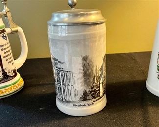 Lot 8372. $60.00 Lot of 3 German covered Beer Steins as shown.