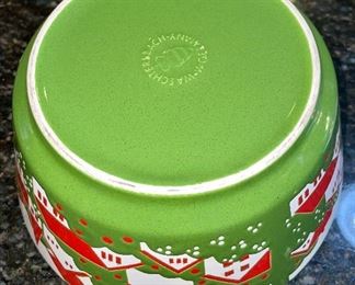 Lot 8381. $15.00 12.5" diameter Christmas tree platter and a 9" diameter x 4" T Waechtersbach made in Germany bowl.