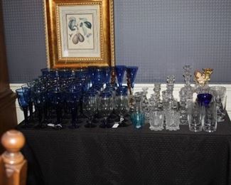 blue stemware 