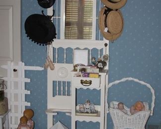 antique (painted white) hall tree  