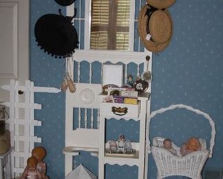 antique (painted white) hall tree  