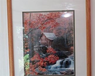 Glade Creek Grist Mill Framed Print and Lenox Natures Reward White Footed Mouse