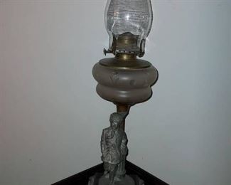 Russian Ice Skater Figural Oil Lamp