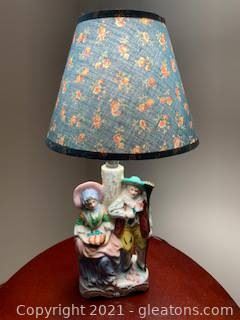 Small Vintage Porcelain Dresser Lamp