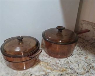 Vision Corning Ware Glass Pots and Lids
