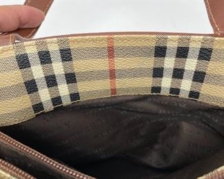 Burberry Brown Haymarket Check Coated Canvas Tote Bag