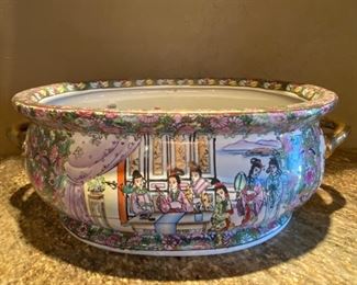 Large hand-painted, porcelain Chinese art. This item will not be discounted.