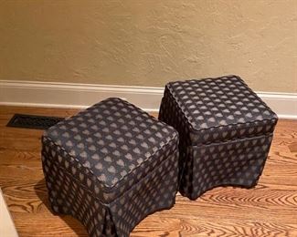 Twin Rolling Vanity Stools