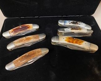 Parker Eagle Brand Cutlery 4 Blade Pocket Knives - Lot of 6